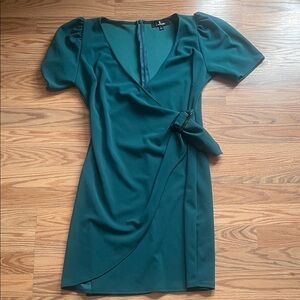 Elegant Teal Wrap Dress